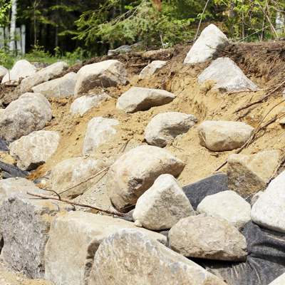 Boulder Retaining Wall